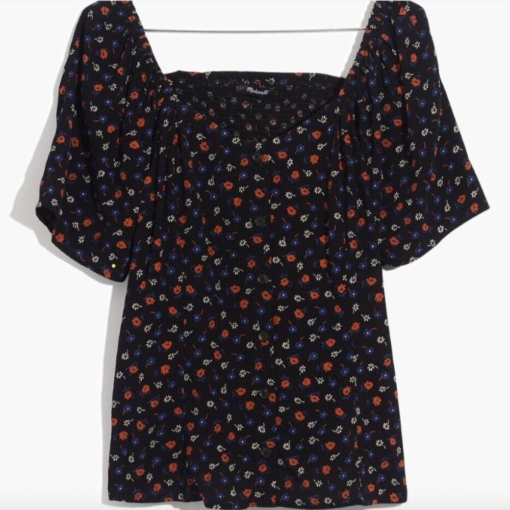 Madewell Seamed Square-Neck Top in Prairie Posies